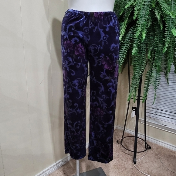 VTG California Dynasty Purple Floral Pajamas Set Women’s Sz M - Picture 12 of 15